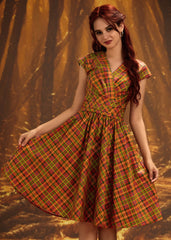 Orange Plaid Greta Dress