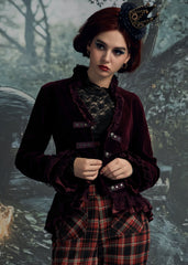 Burgundy Gloria Velvet Tailed Jacket