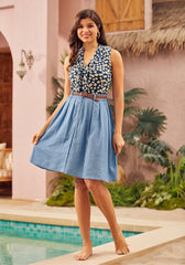 Bookstore's Best Chambray A-Line Skirt