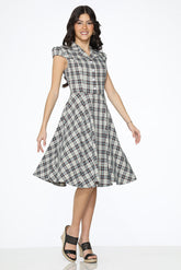 Brown & Blue Plaid Swing Dress