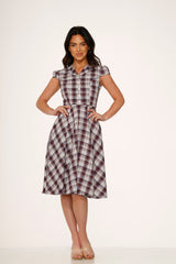 Brown Plaid Swing Dress