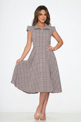 Brown Plaid Swing Dress