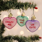 Conversation Hearts Ornaments Set