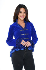 Blue Velvet Gloria Tailed Jacket