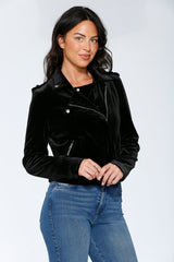 Black Velvet Moto Jacket