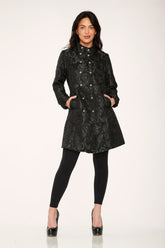 Black Brocade Women's Coat