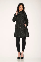 Black Brocade Women's Coat