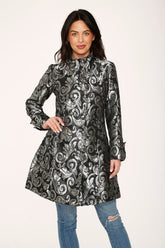 Silver Brocade Women's Coat