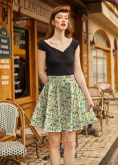 Cats & Plants Skater Skirt