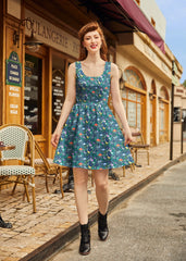 Dino Shorter Length Fit & Flare Dress