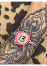 Billiard Ball #13 Heart Cuff Pink