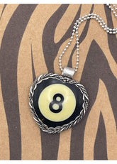 Billiard 8-Ball Heart Pendant Black