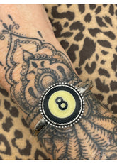 Billiard 8-Ball Cuff Bracelet Black