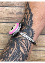 Billiard 8-Ball Cuff Bracelet Pink