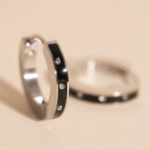 Enamel Crystal Huggie Hoop Earrings