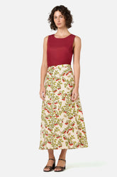 Cherry Tomatoes Midi Skirt