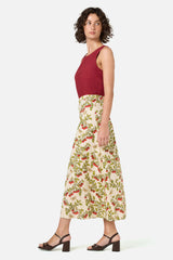 Cherry Tomatoes Midi Skirt