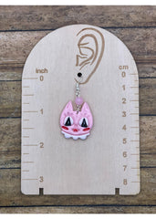 Pink Retro Kitty Cat Lover Earrings