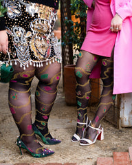 Pearls & Jewels Black Sheer Tights