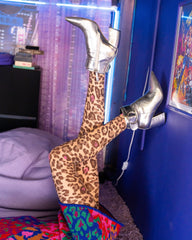 Pink Pop Leopard Print Sheer Tights