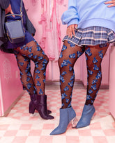 Blueberry Black Sheer Thigh High Stockings