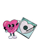 Retro Heart Character & Record Player Hair Clip Set