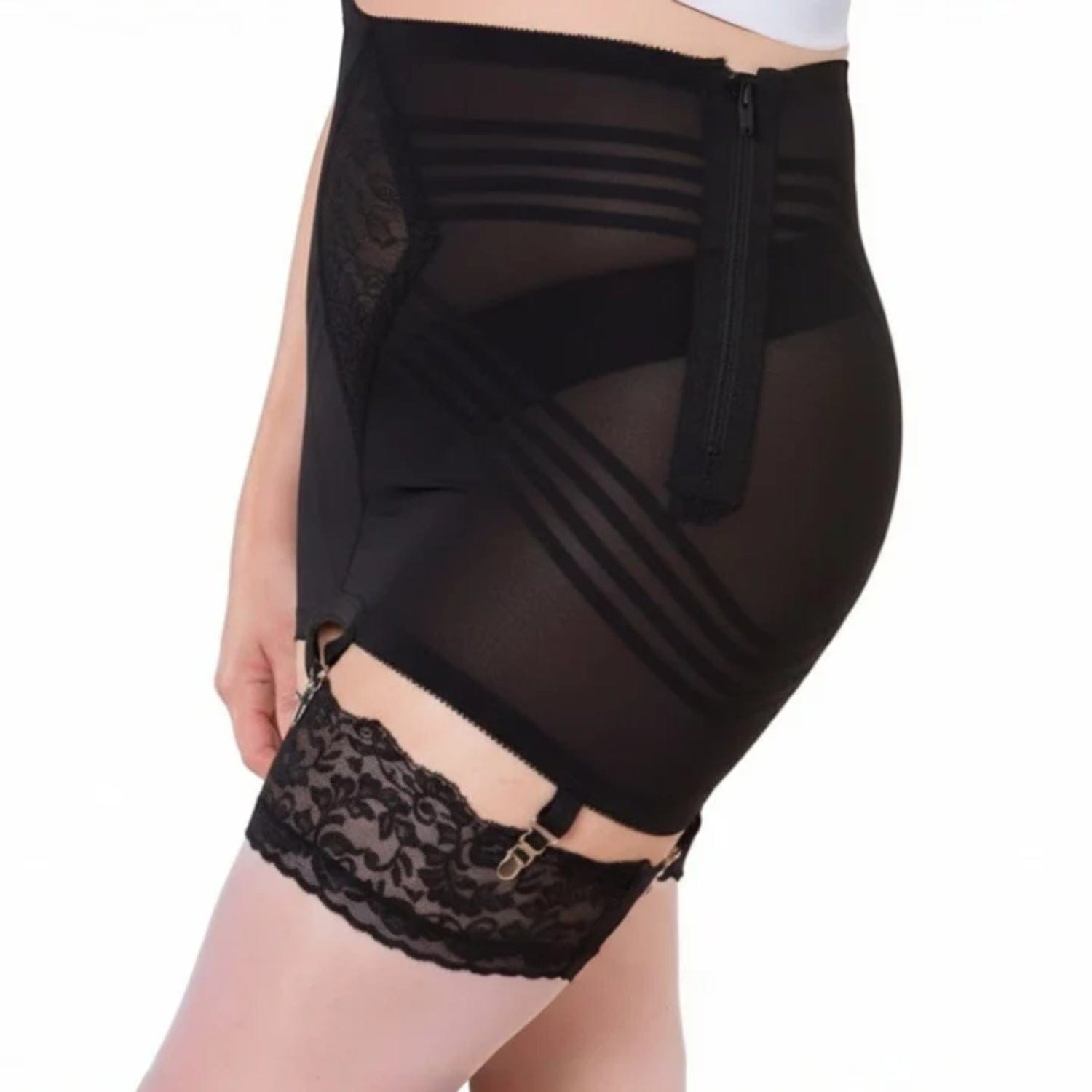 Style 1361 | Waistline Open Bottom Breathable Power Mesh Fabric | With Side Zipper | Firm to Extra Firm Support