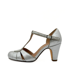 Mulberry Metallic T-Strap Heels