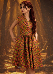 Orange Plaid Greta Dress