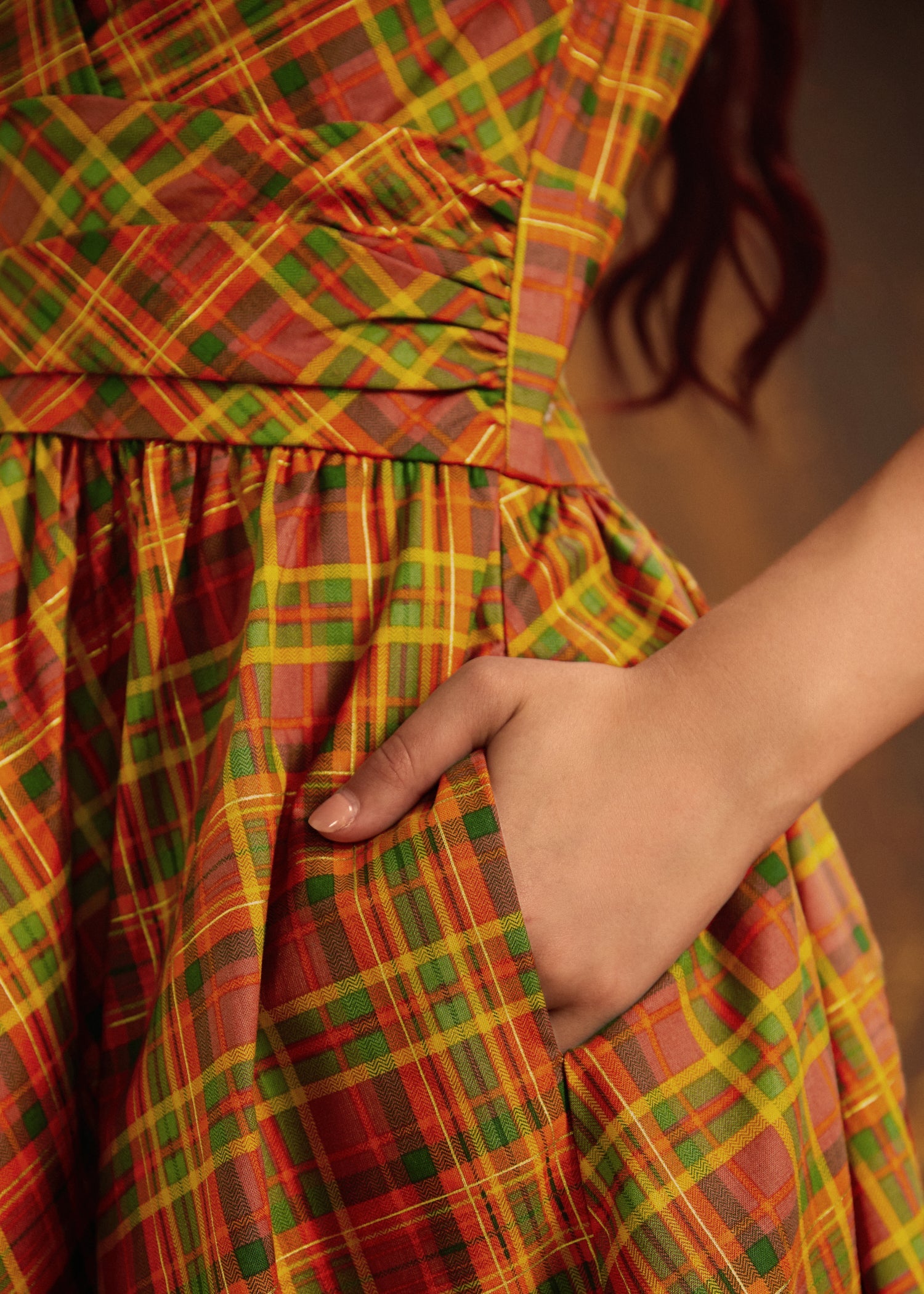 Orange Plaid Greta Dress