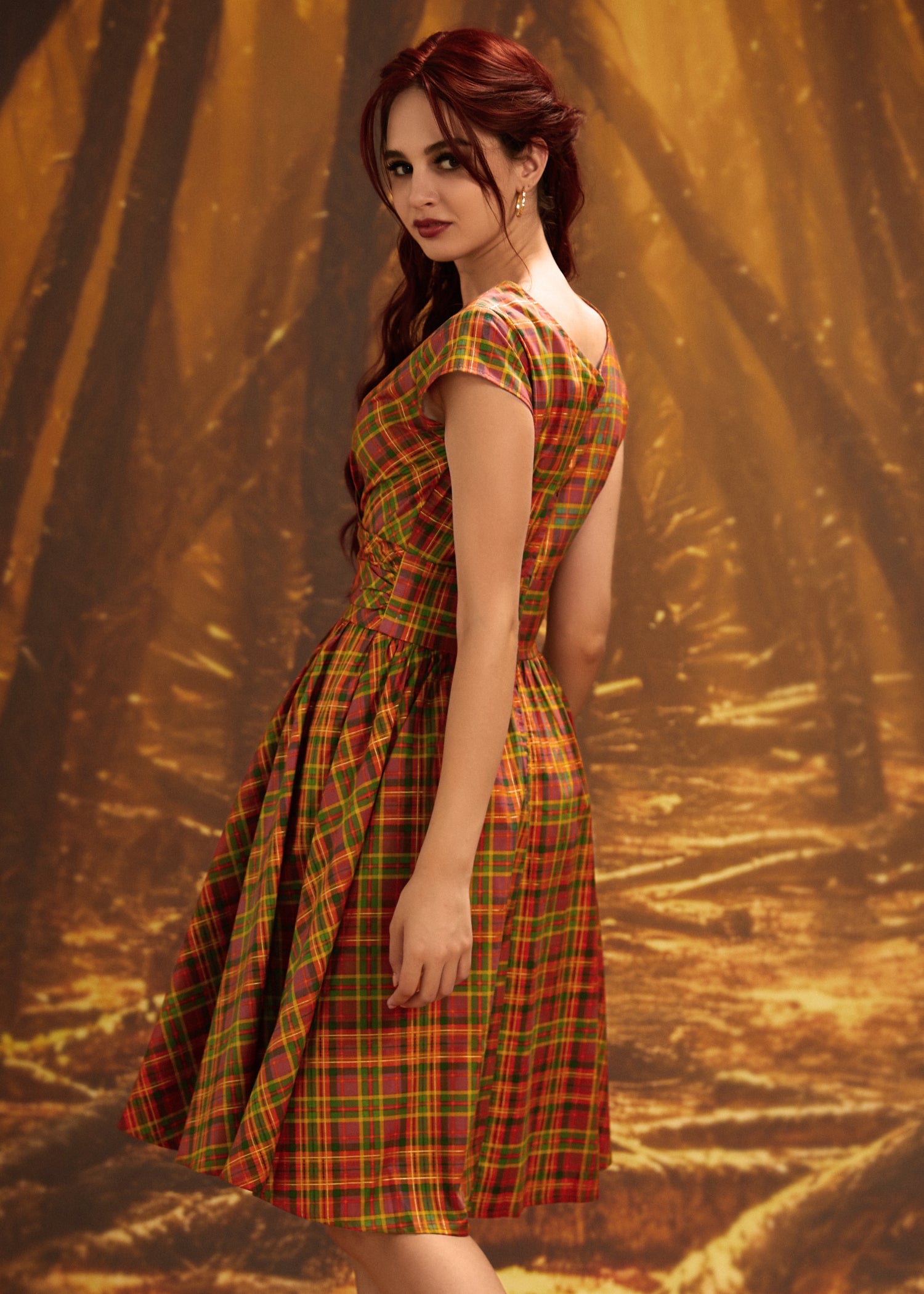 Orange Plaid Greta Dress