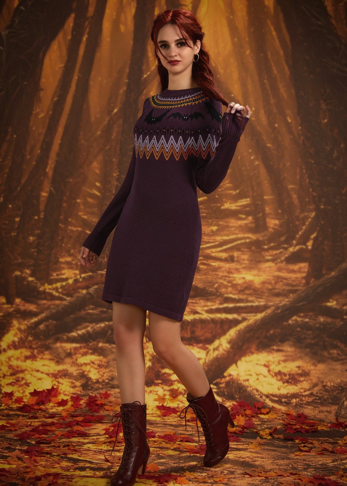 It Be Like 'Bat' Fair Isle Sweater Dress