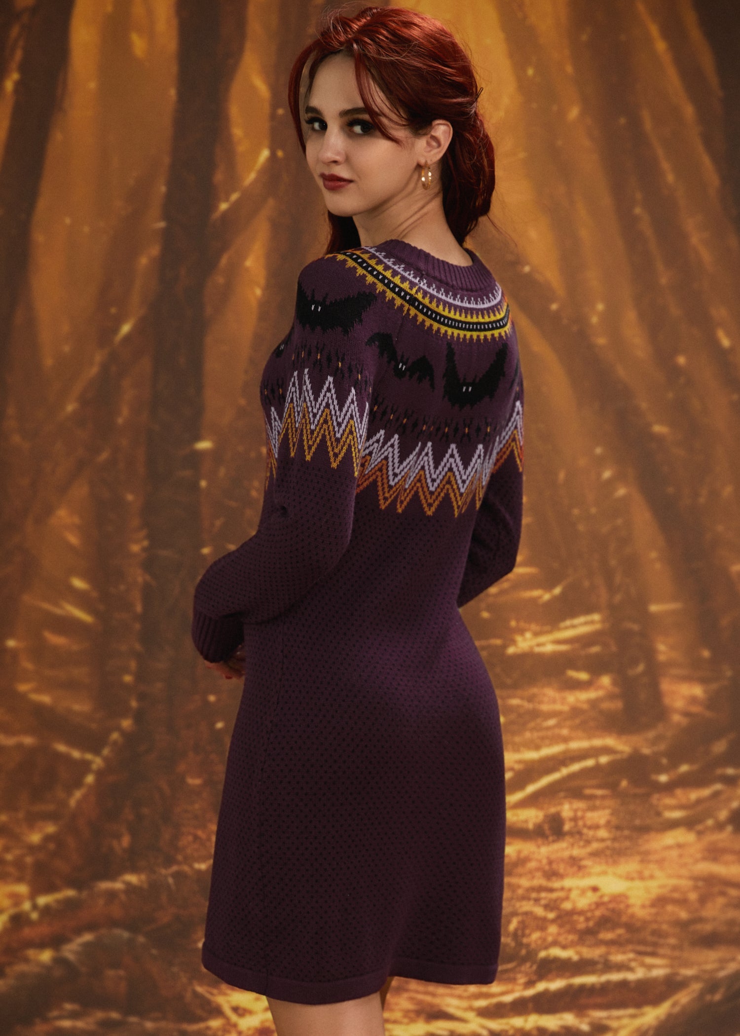 It Be Like 'Bat' Fair Isle Sweater Dress