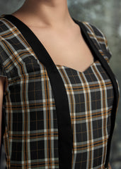 Black Plaid Swing Dress