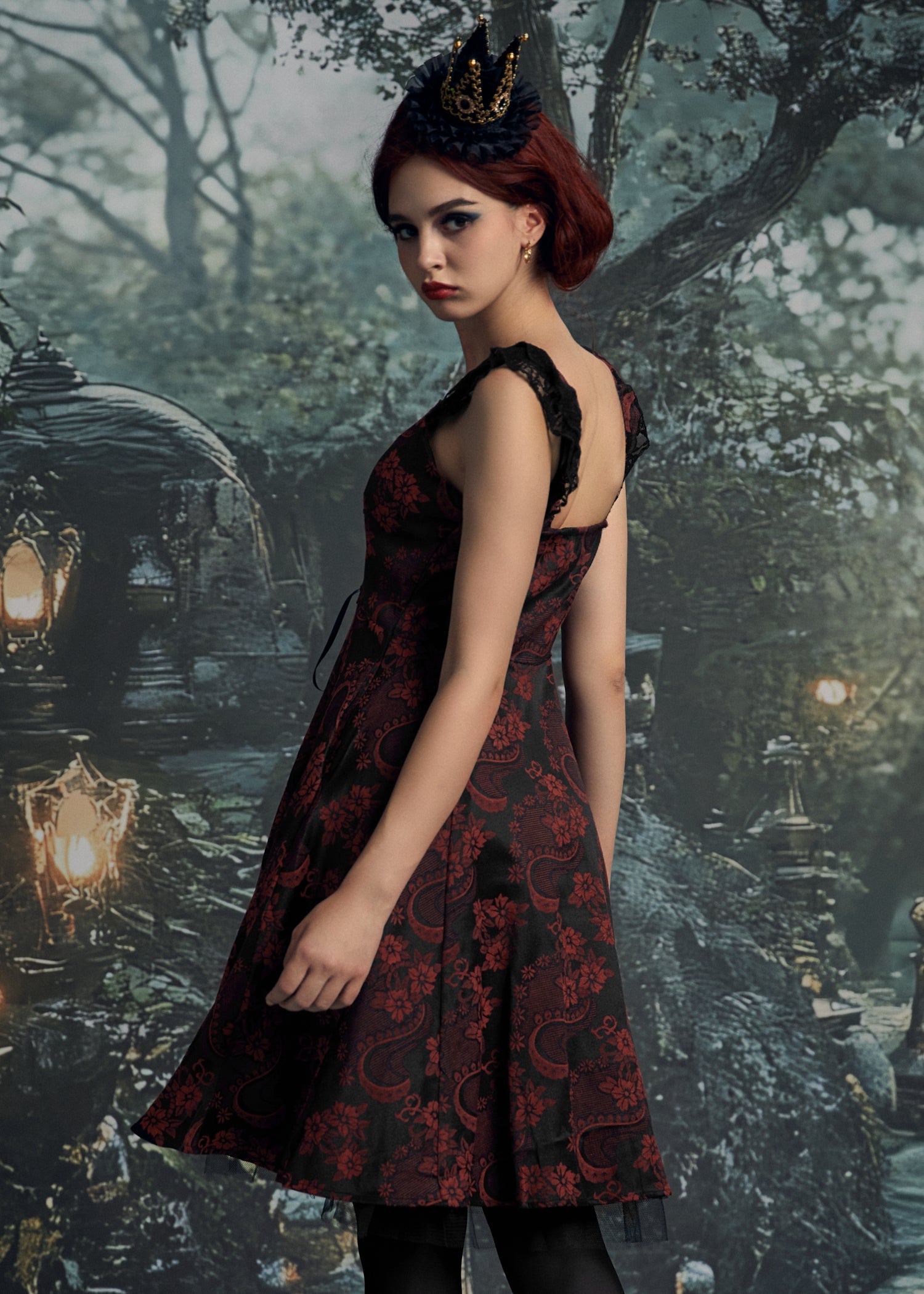 Red Byzantine Swing Dress