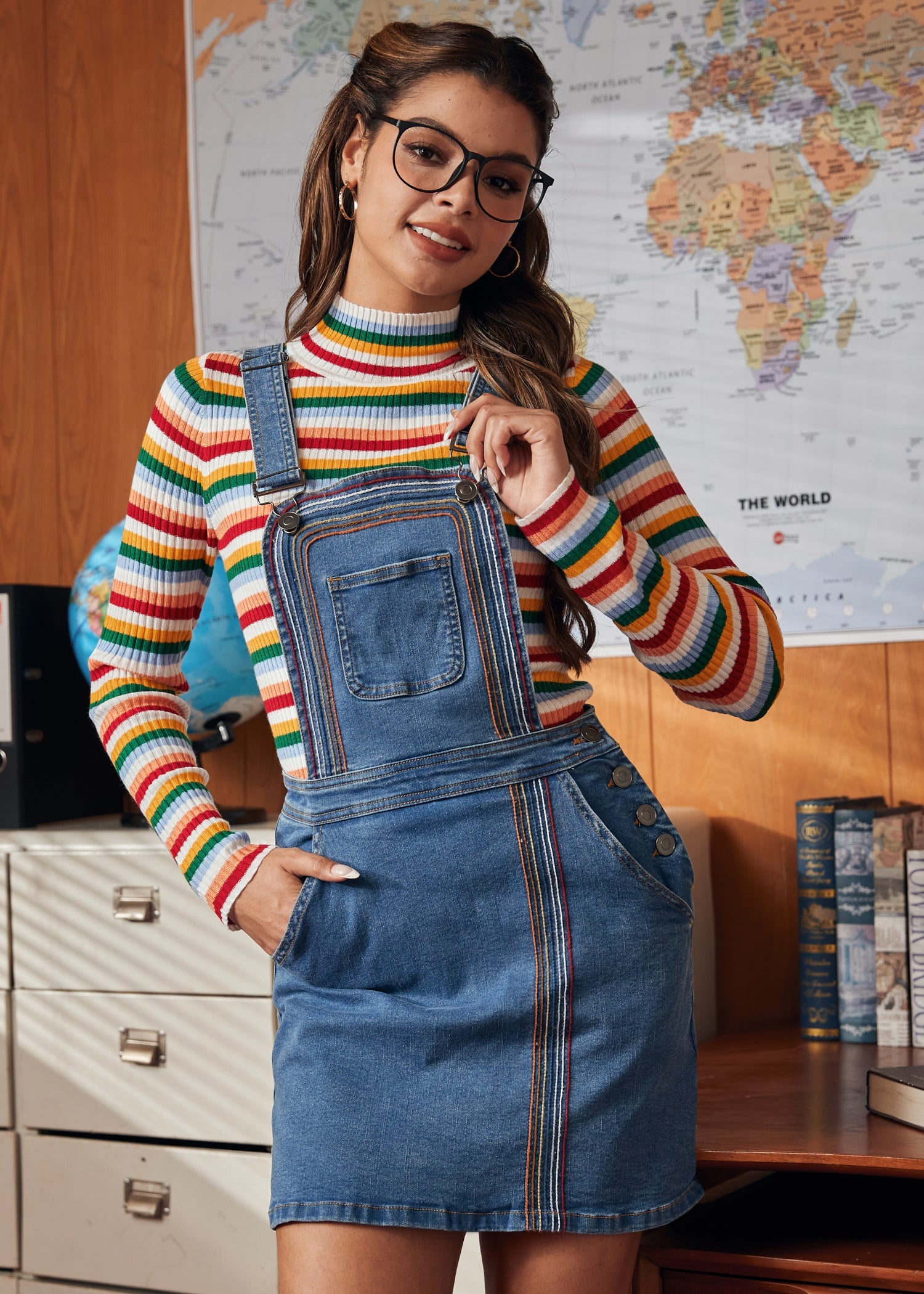 A Posh Picnic Denim Overall Jumper