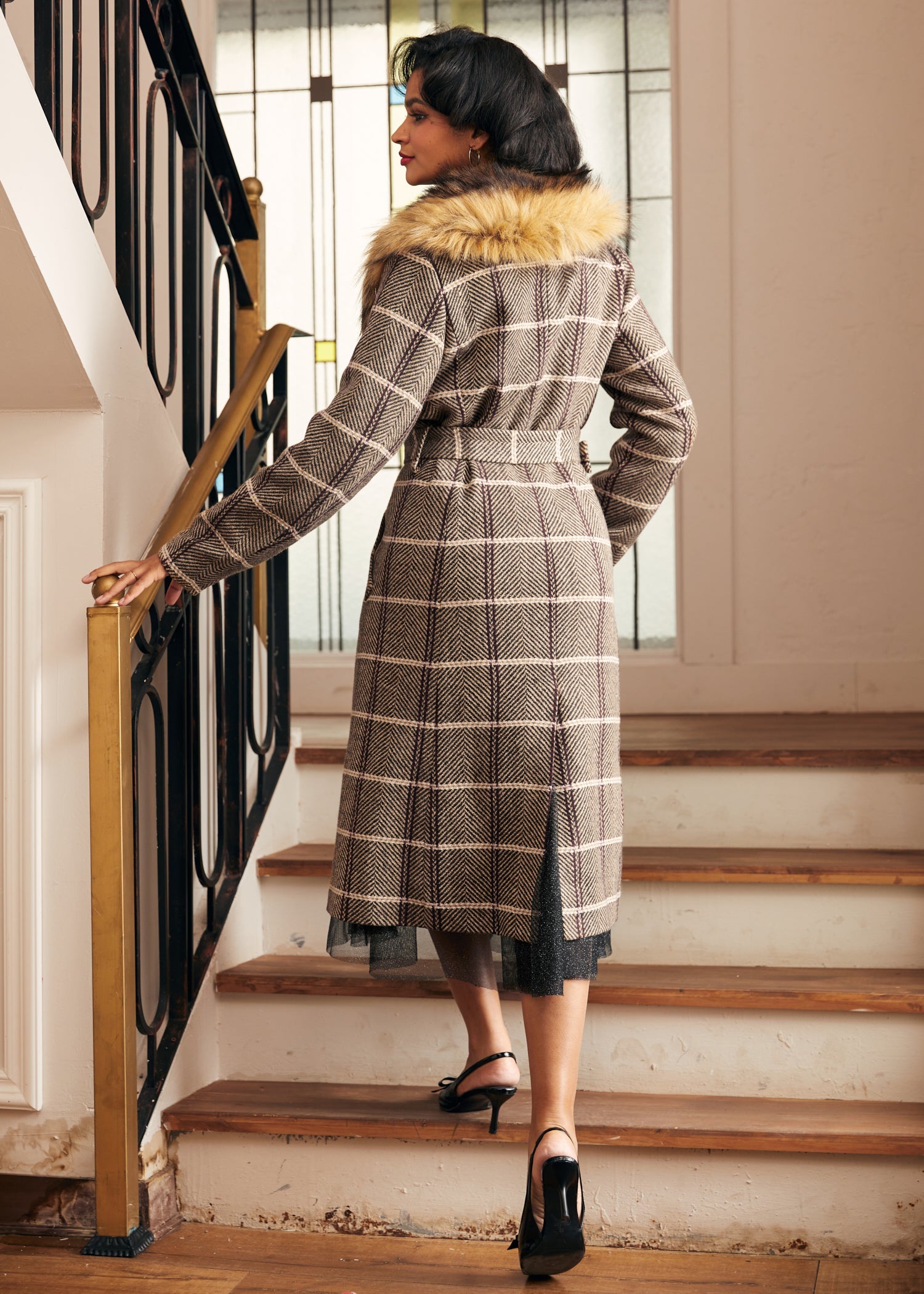 Elegance Reimagined Fur Trim Coat