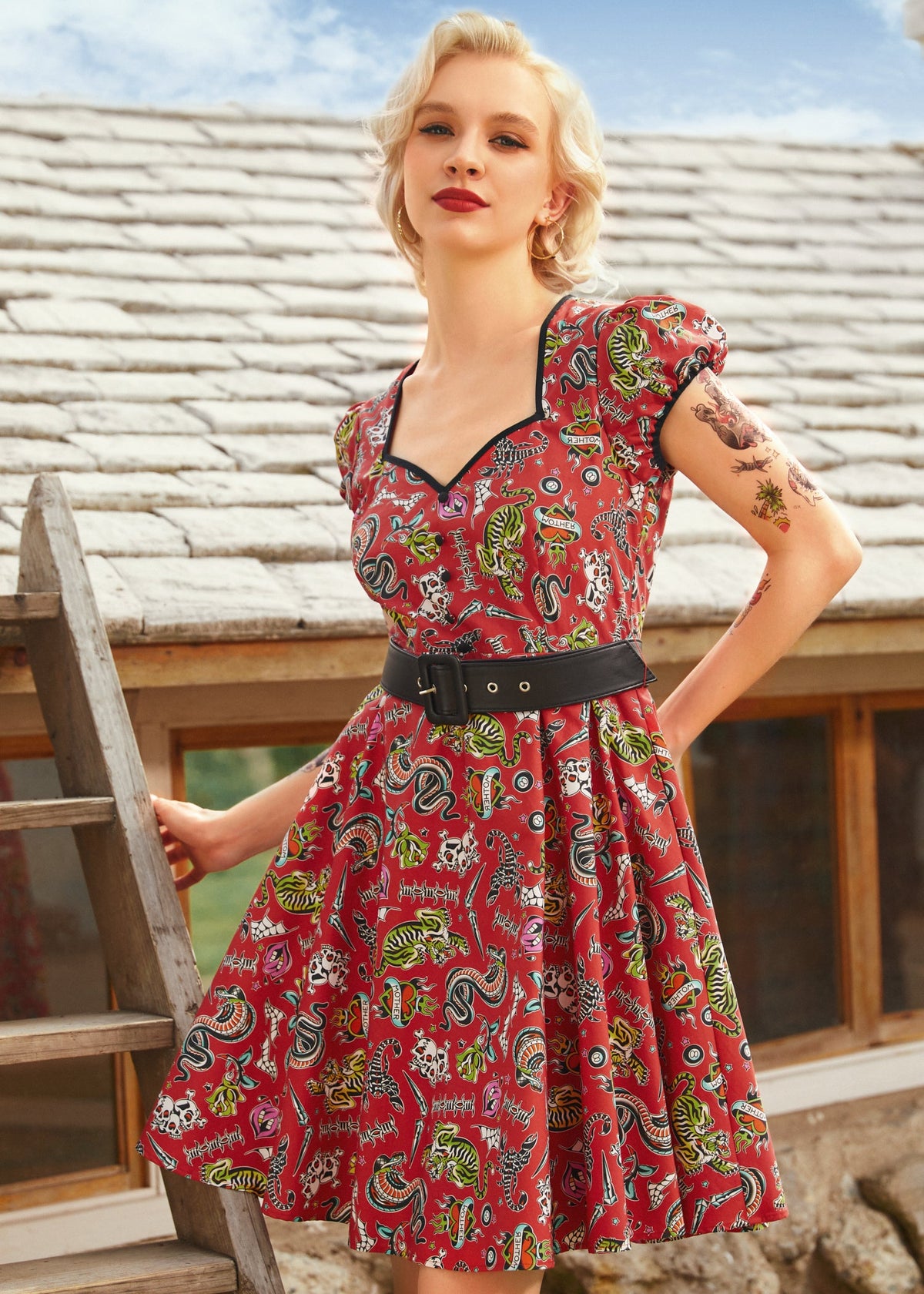 Drive In Delight Fit & Flare Dress