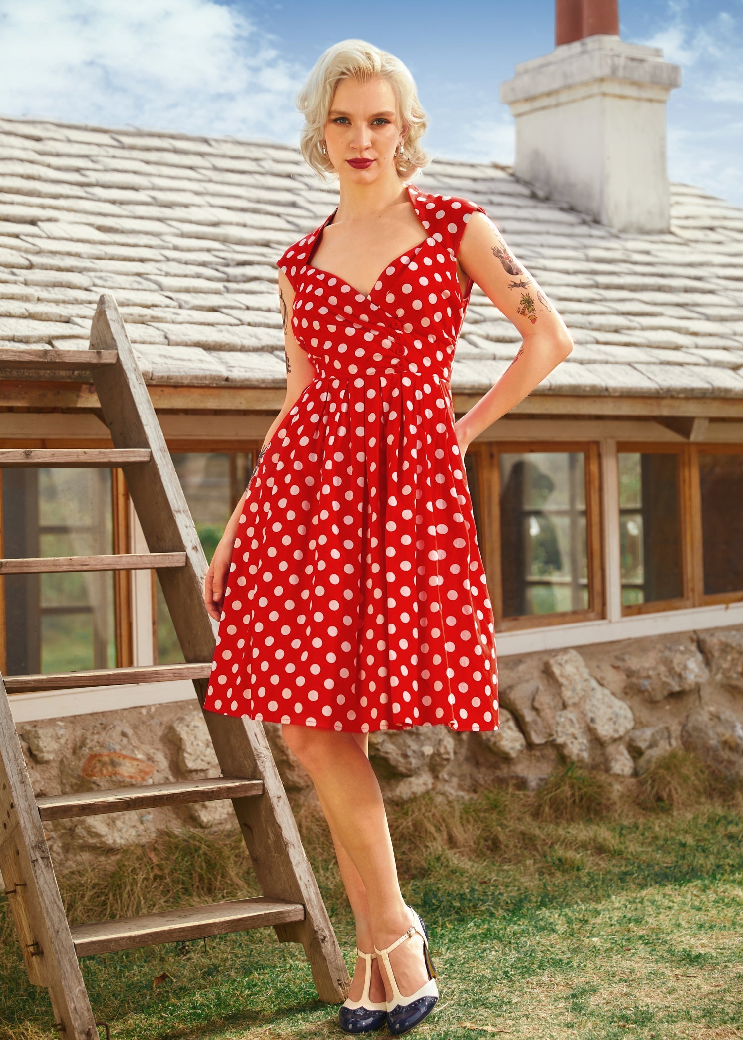 Dotted Darling Fit & Flare Dress