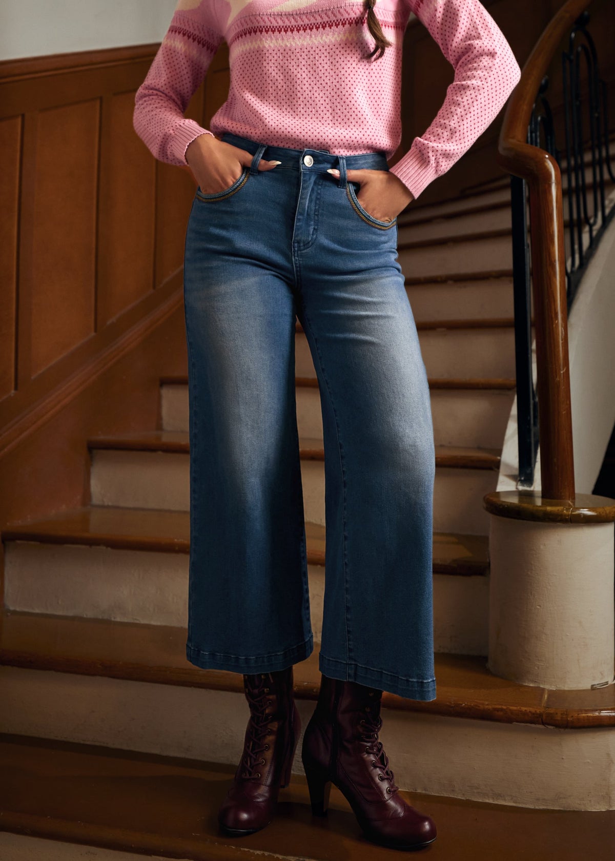 Luck of the Stylish Wide Leg Crop Jeans