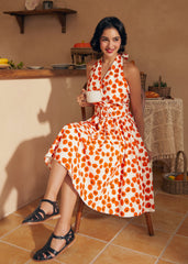 Instant Energy Faux-Wrap Halter Dress