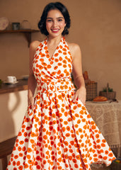 Instant Energy Faux-Wrap Halter Dress