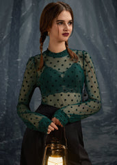 ModCloth Roxanne Smocked Mockneck Blouse