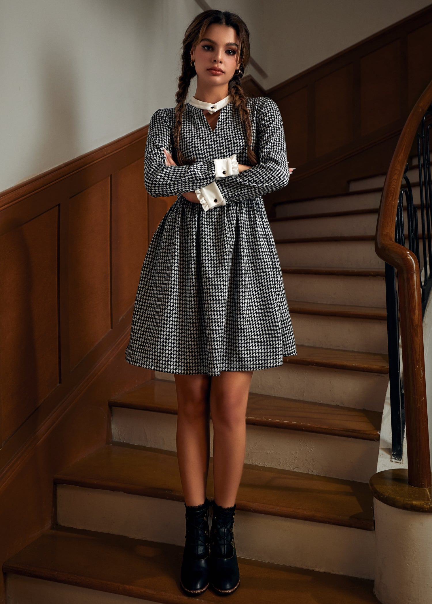 Houndstooth and Nail Dress