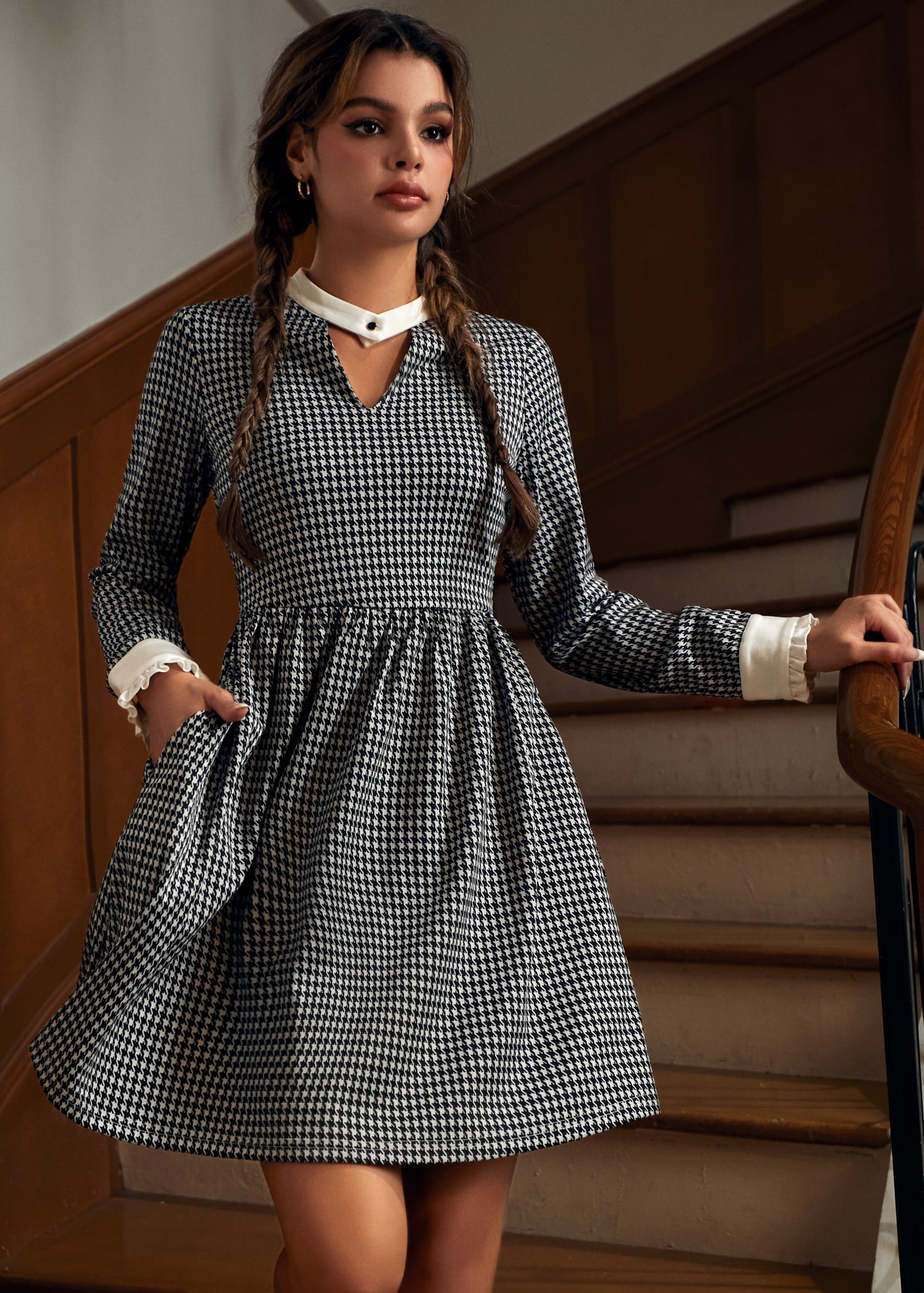 Houndstooth and Nail Dress