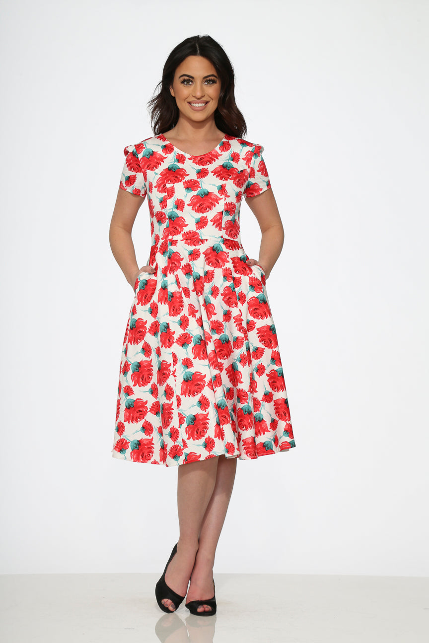 Bold Floral Swing Dress