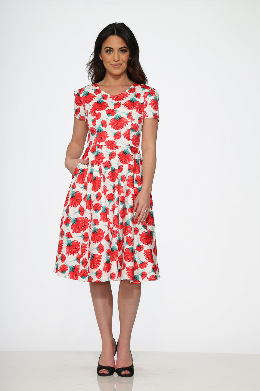 Bold Floral Swing Dress