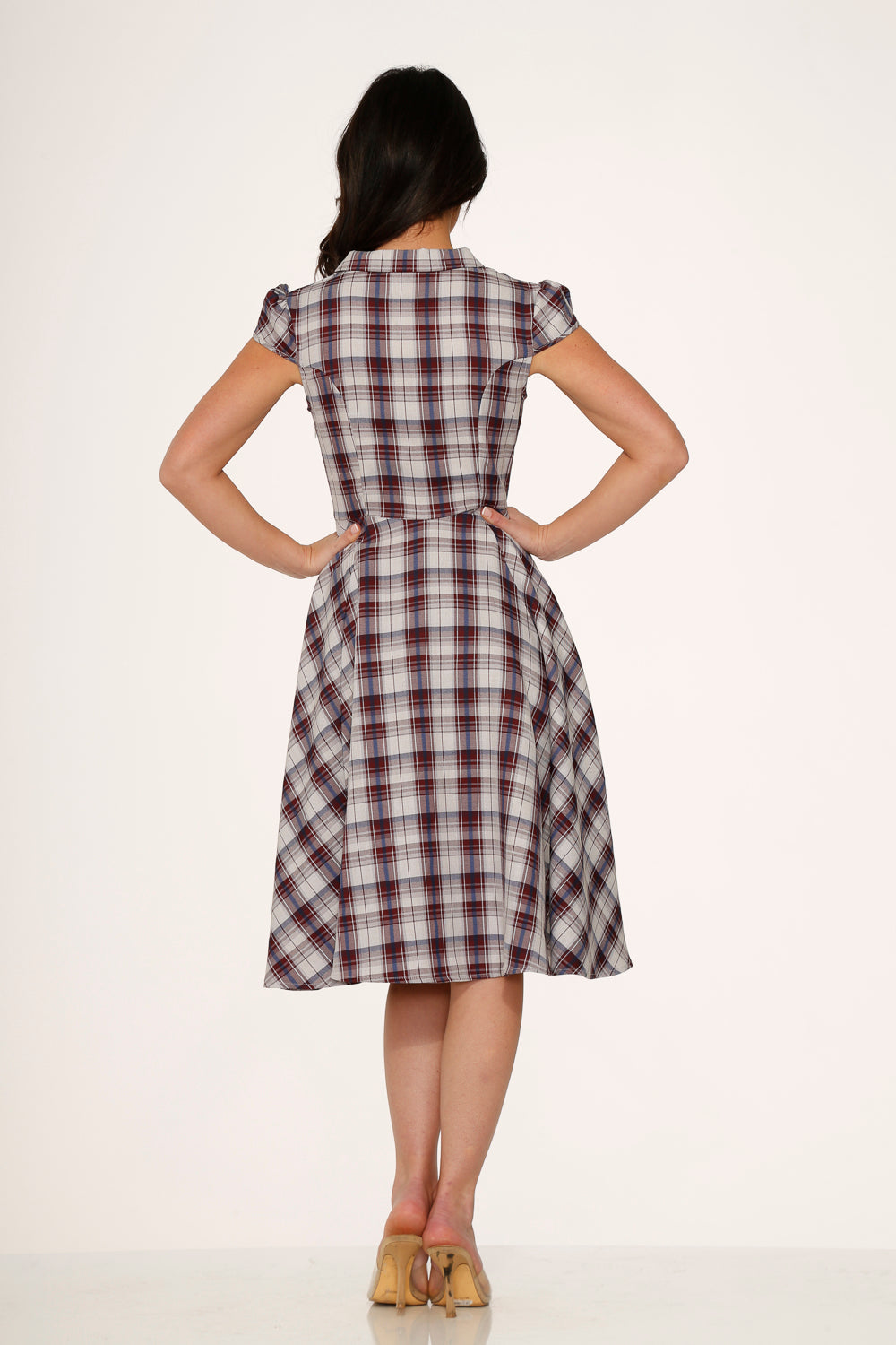 Brown Plaid Swing Dress