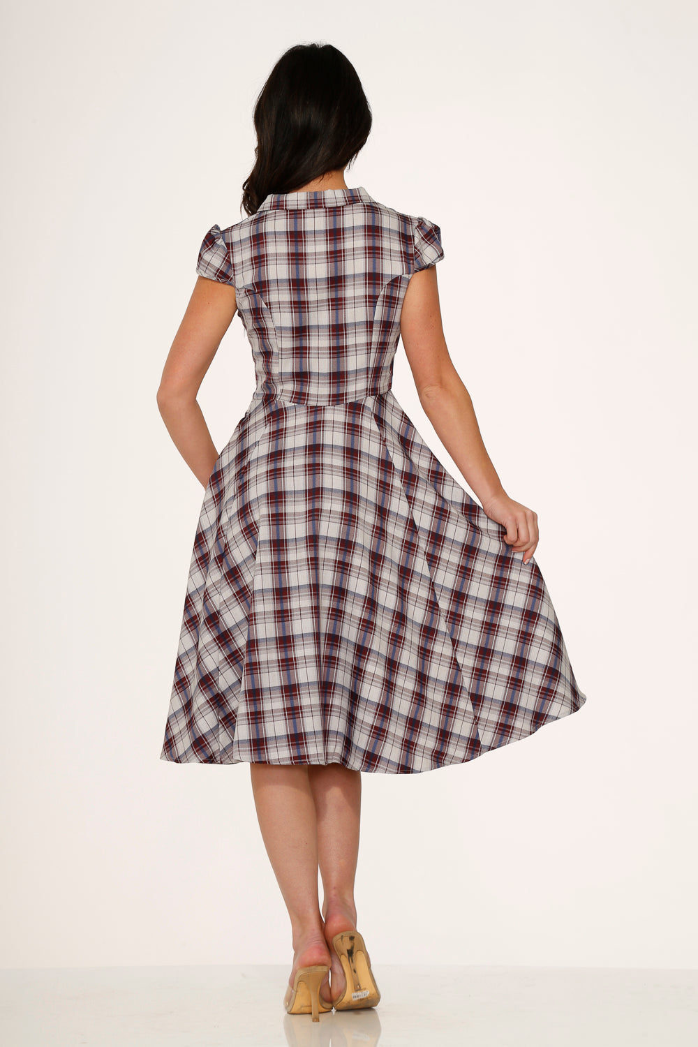 Brown Plaid Swing Dress
