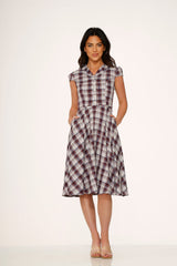 Brown Plaid Swing Dress